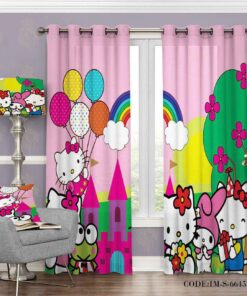 پرده فانتزی پانچی کیتی و رنگین کمان مدل 6645