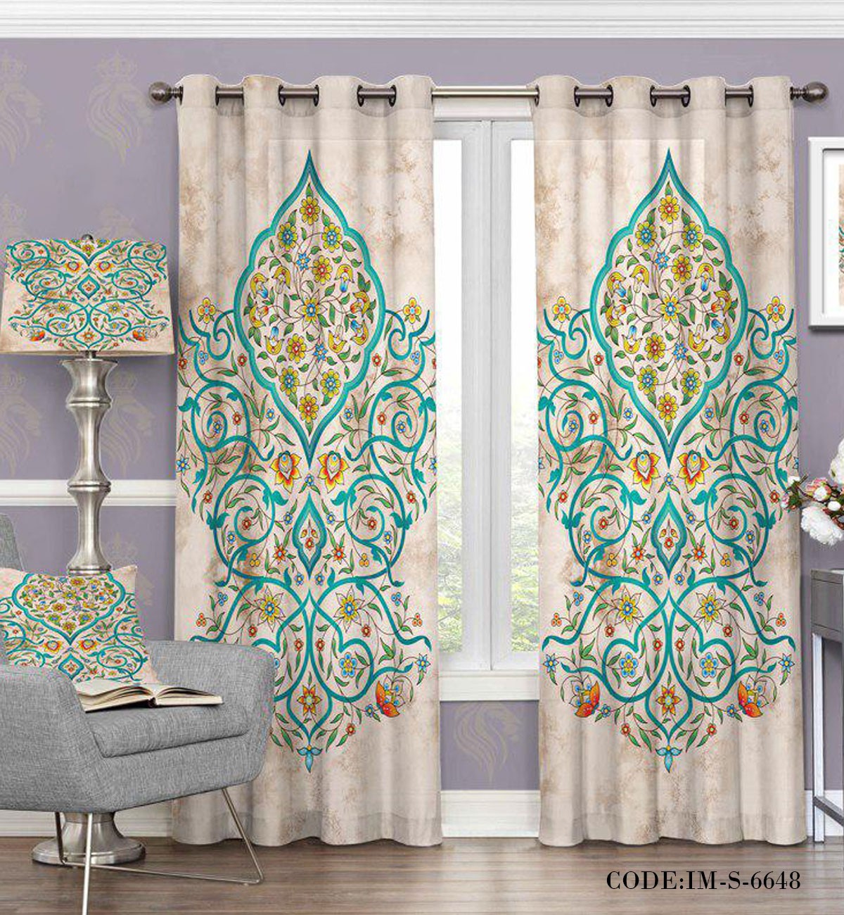 پرده کلاسیک قرینه مدل 6648