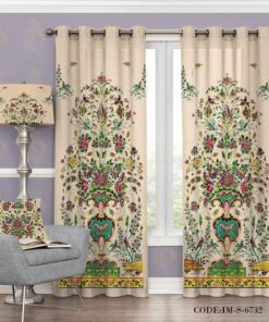 پرده پانچی گلدان مدل 6732