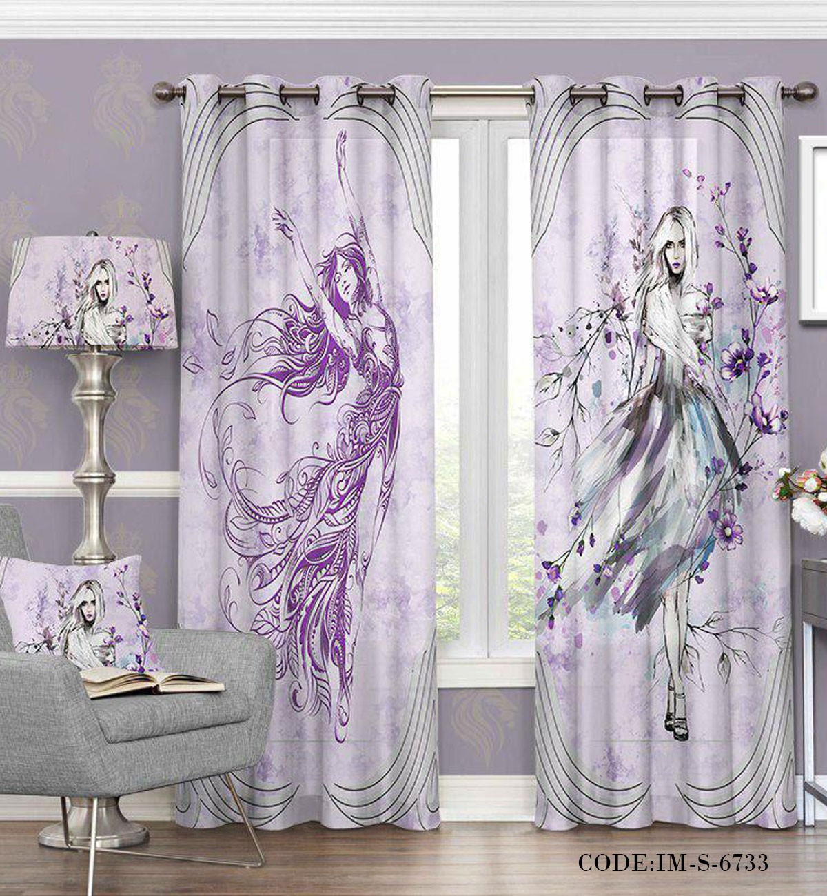 پرده پانچی رقص در باد مدل 6733