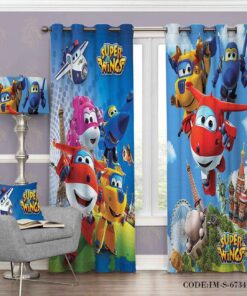 پرده پانچی کودک supper wings مدل 6734