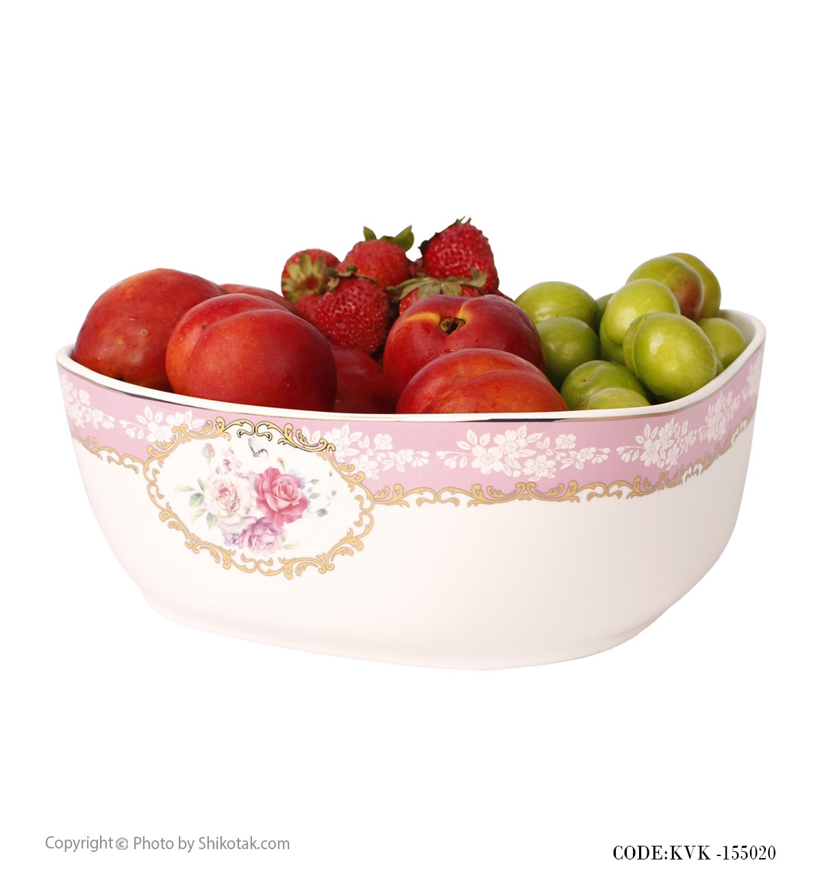 کاسه سالاد خوری سرامیکی گل سرخی