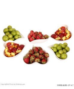 ست آجیل خوری سرامیکی هفت تکه طرح قلب