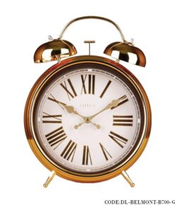 ساعت رومیزی شماطه دار عدد رومی مدل BELMONT طلایی