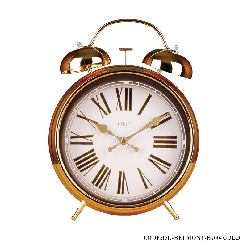 ساعت رومیزی شماطه دار عدد رومی مدل BELMONT طلایی