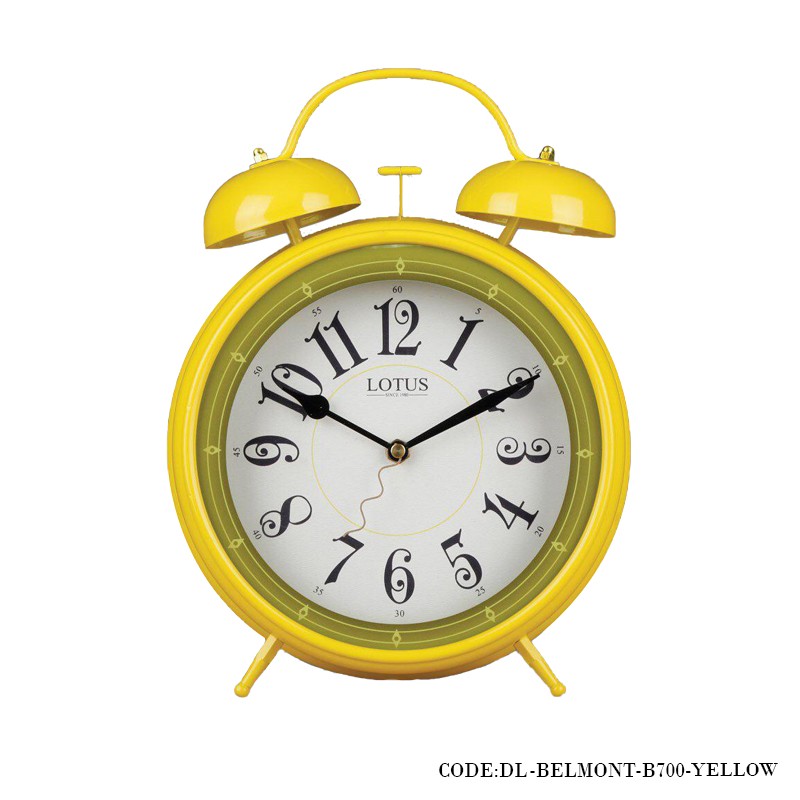 ساعت شماطه دار عدد انگلیسی رومیزی مدل BELMONT زرد