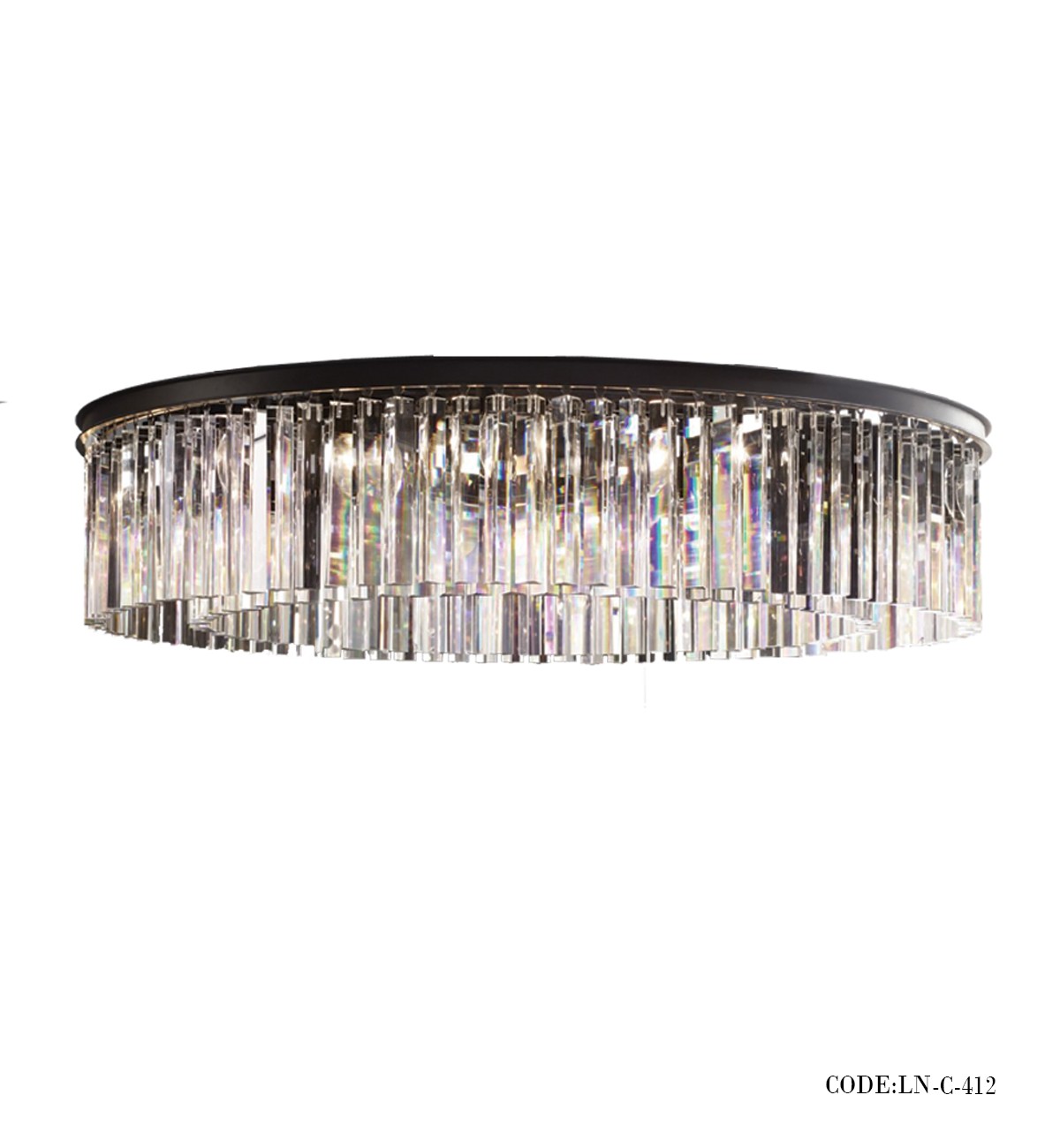 لوستر سقفی بدنه مشکی گرد کد 412