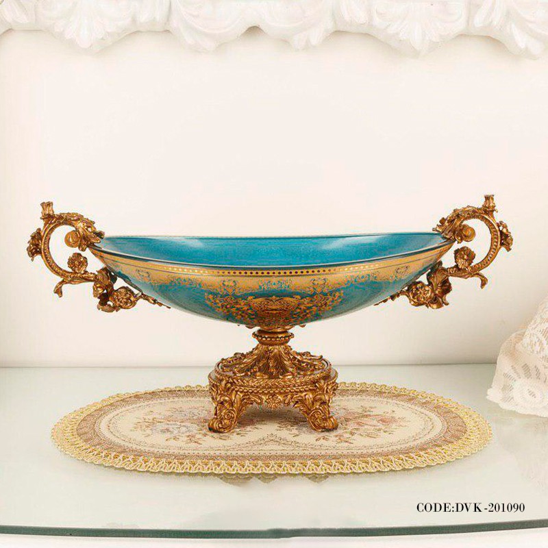 ظرف دکوری داخل بوفه آبی کوچک سری 090