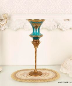 شمعدان سلطنتی آبی فیروزه ای سری 011