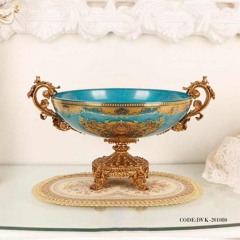 ظرف سلطنتی پایه دار آبی سری 080