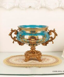 ظروف دکوری پایه دار کوچک آبی سری 075