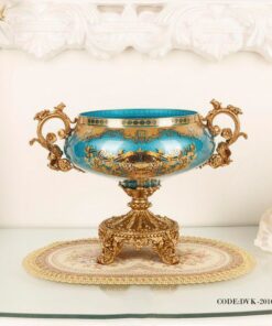 ظرف میوه خوری برنز پایه بلند آبی سری 074