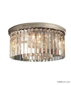 لوستر سقفی بدنه طلایی گرد کد 412