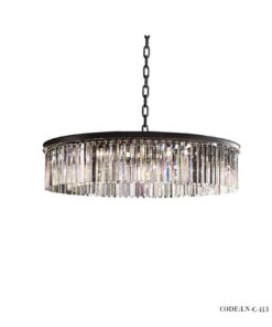 لوستر سقفی گرد بدنه مشکی کد 413