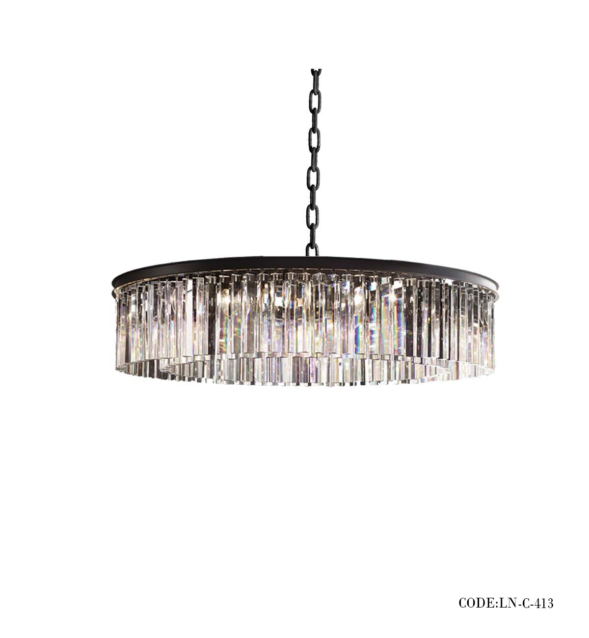 لوستر سقفی گرد بدنه مشکی کد 413