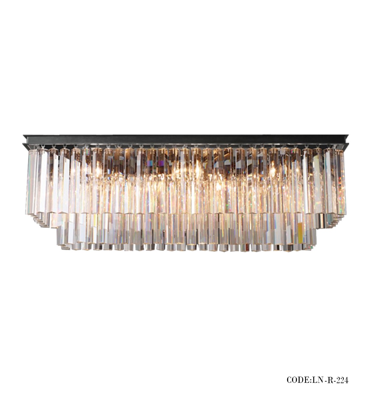 لوسترسقفی بدنه مشکی مستطیلی کد 224