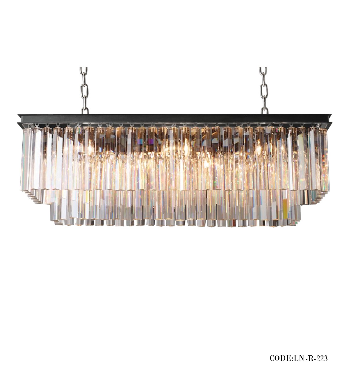 لوسترسقفی 2 لاین بدنه مشکی کد 223