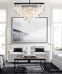 لوسترسقفی 4 لاین مربعی بدنه مشکی کد 351