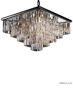 لوسترسقفی 4 لاین مربعی بدنه مشکی کد 351