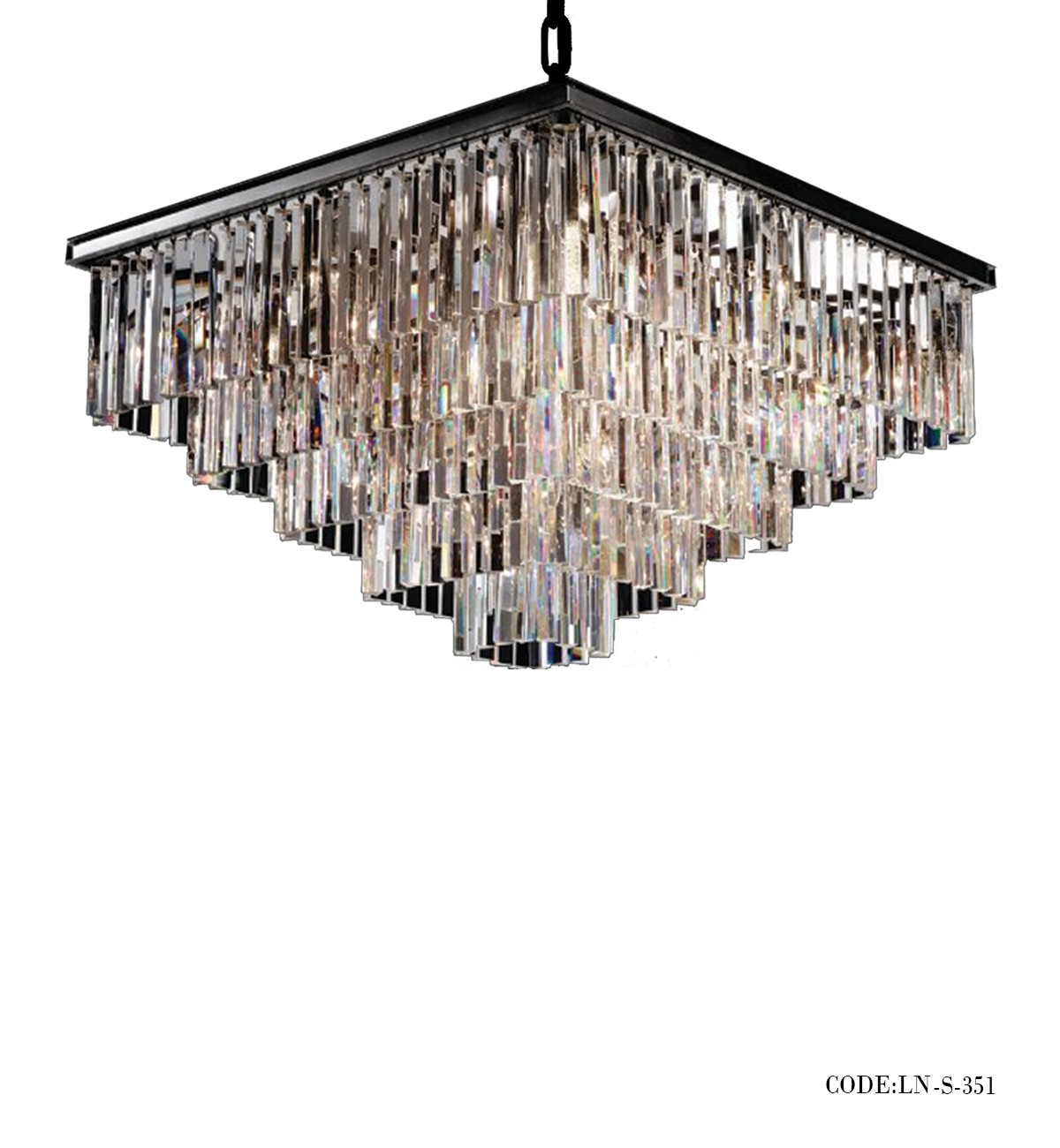 لوسترسقفی 4 لاین مربعی بدنه مشکی کد 351