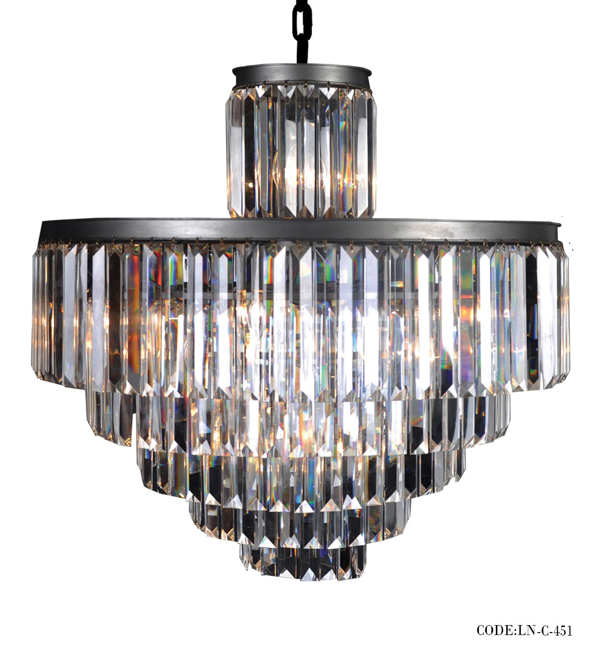 لوسترسقفی 5 طبقه بدنه مشکی کد 451