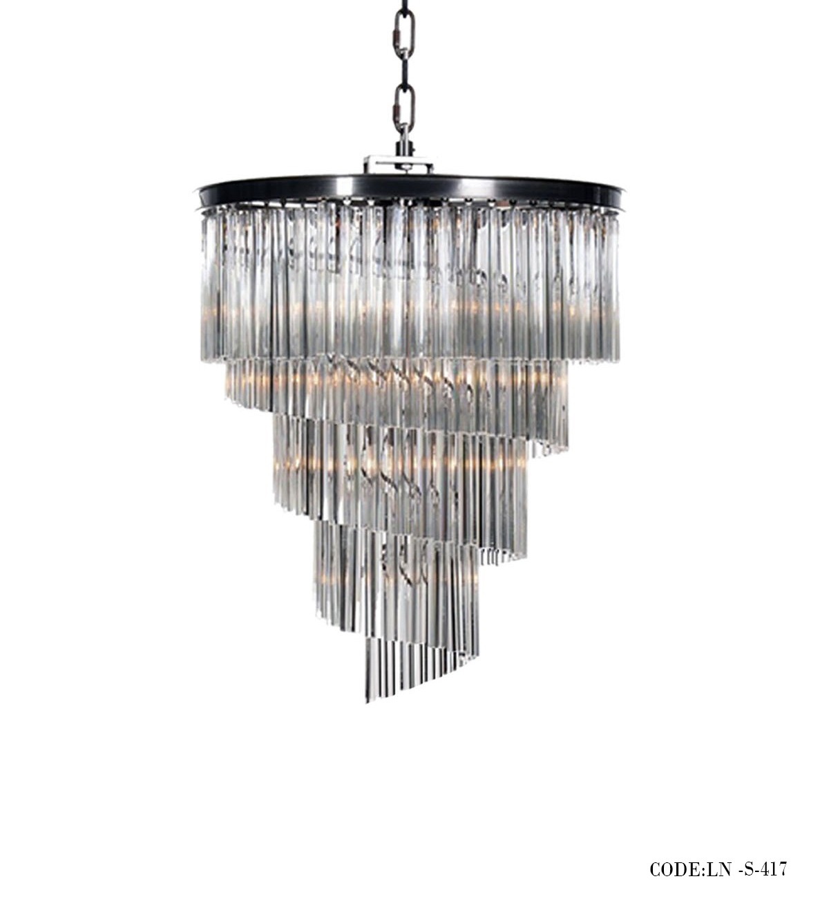 لوسترسقفی اسپیرال یک لاین بدنه مشکی کد 417