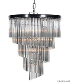 لوستر اسپیرال گرد بدنه مشکی سقفی کد 415