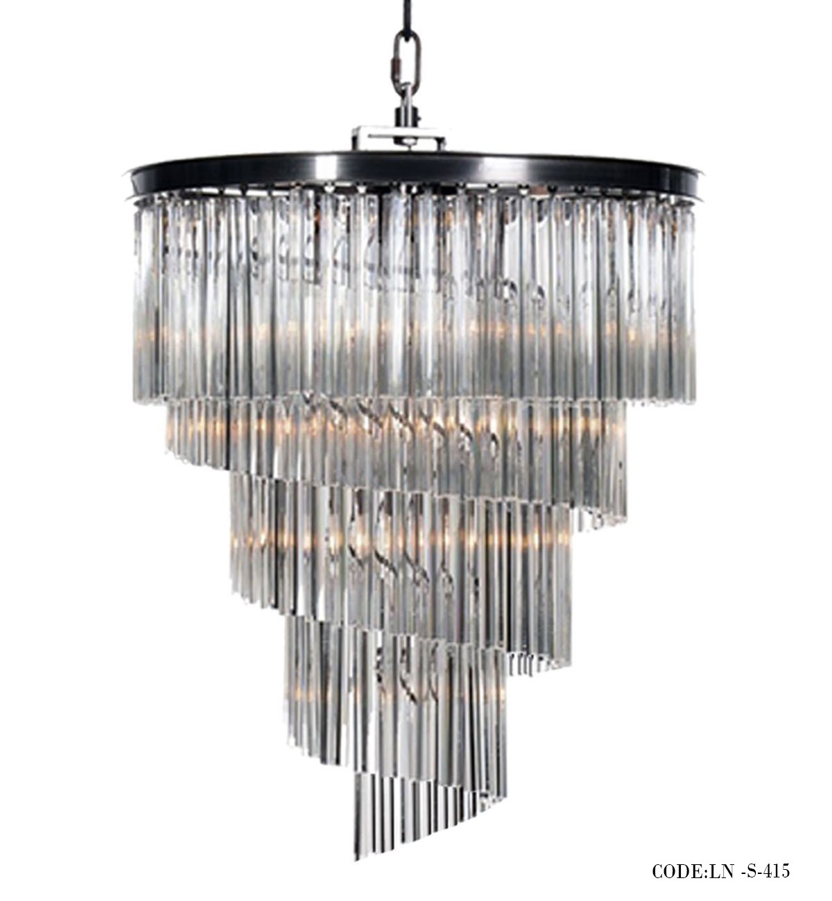 لوستر اسپیرال گرد بدنه مشکی سقفی کد 415