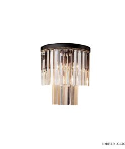 لوستر دیواری نیم دایره بدنه مشکی کد 446