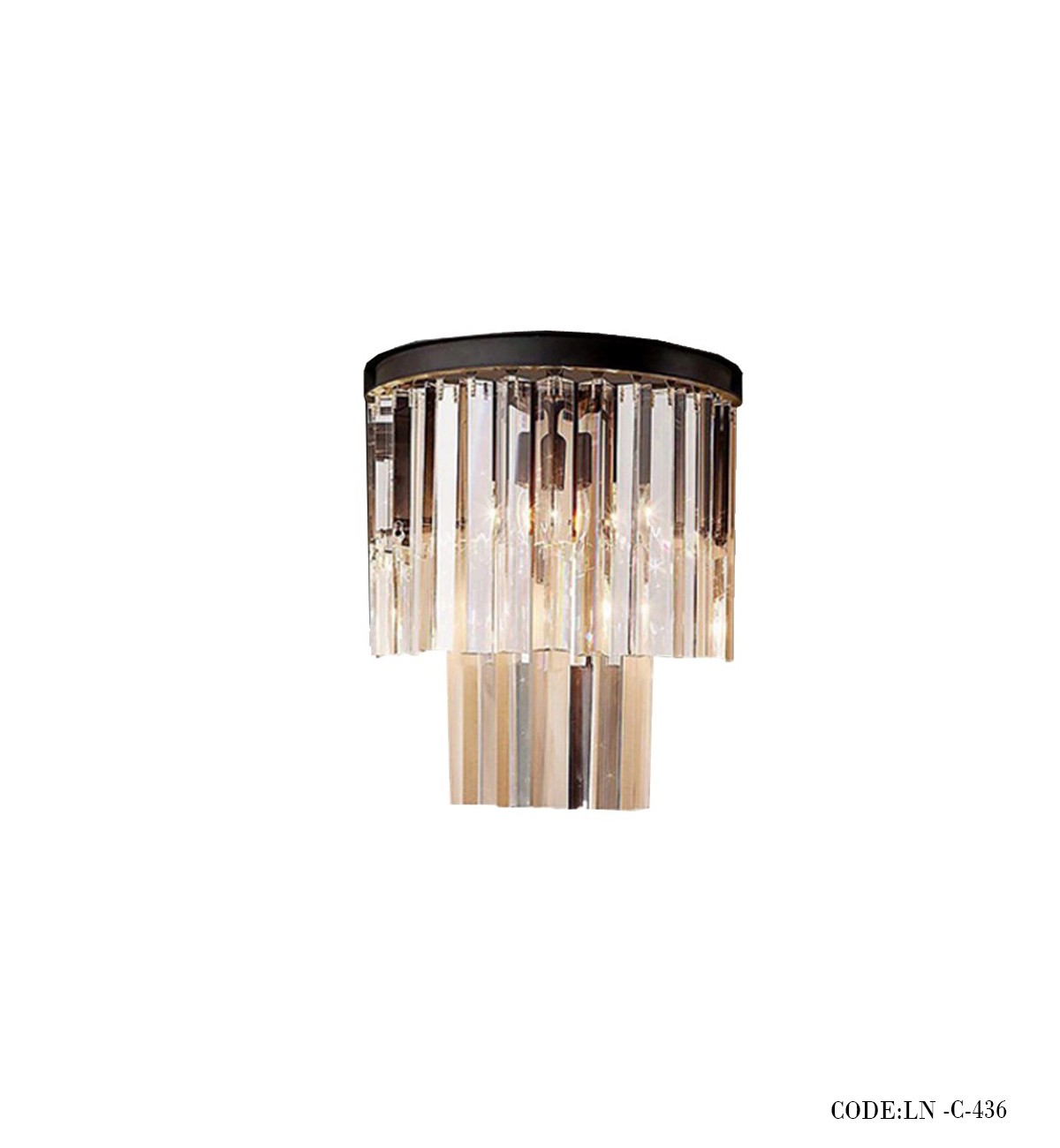 لوستر دیواری نیم دایره بدنه مشکی کد 446