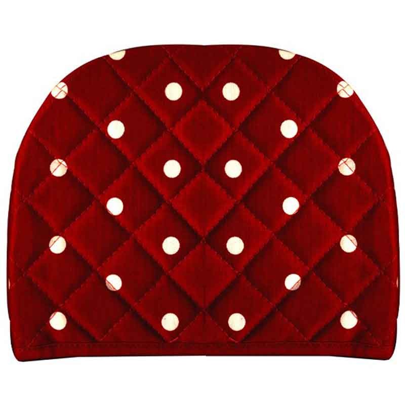 رو قوری پارچه ای آشپزخانه طرح خالدار قرمز