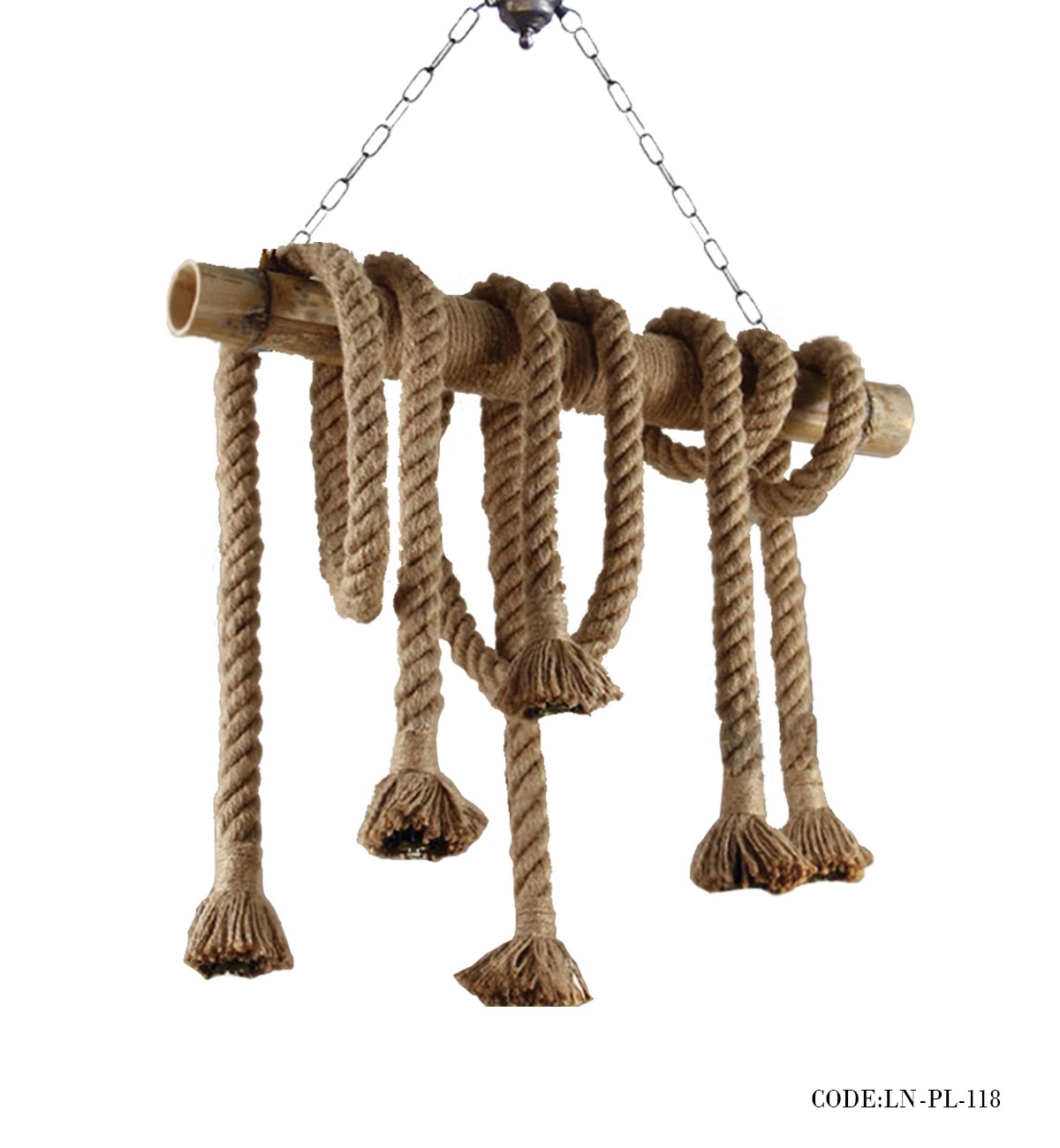 آویز بامبو کنفی سه شعله مدل 118