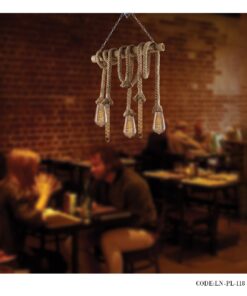 آویز بامبو کنفی سه شعله مدل 118