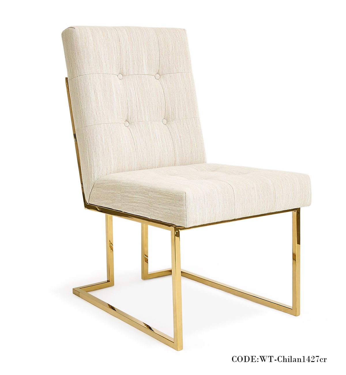 صندلی پایه فلزی ناهارخوری مدل CHILAN کرم