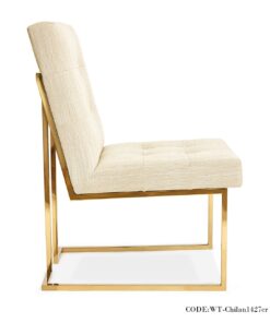 صندلی پایه فلزی ناهارخوری مدل CHILAN کرم