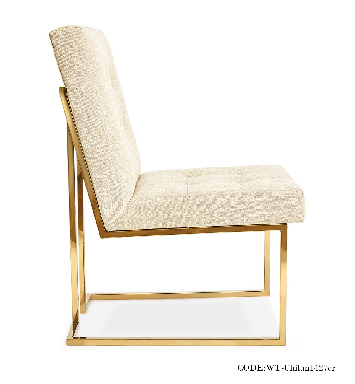 صندلی پایه فلزی ناهارخوری مدل CHILAN کرم