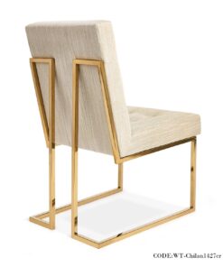 صندلی پایه فلزی ناهارخوری مدل CHILAN کرم