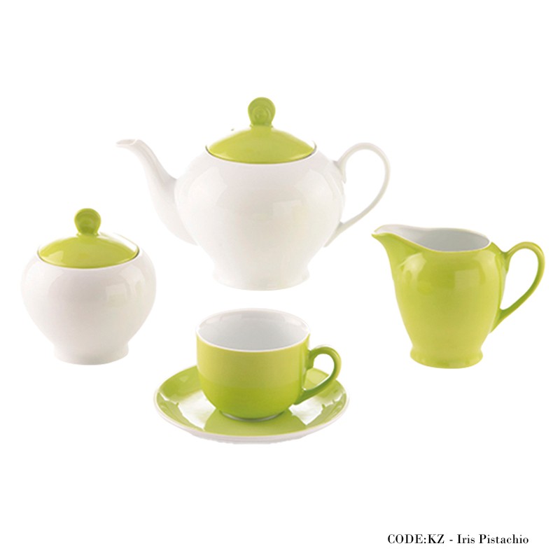 سرویس چای خوری 17 پارچه آیریس پسته سری آلگرو