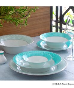 سرویس غذاخوری 108 پارچه ژانتی فیروزه ای سری شهرزاد