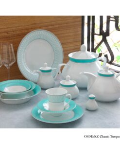 سرویس غذاخوری 108 پارچه ژانتی فیروزه ای سری شهرزاد