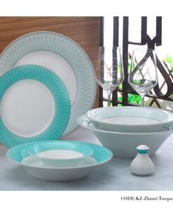 سرویس غذاخوری 108 پارچه ژانتی فیروزه ای سری شهرزاد