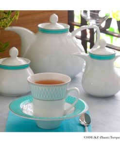 سرویس غذاخوری 108 پارچه ژانتی فیروزه ای سری شهرزاد