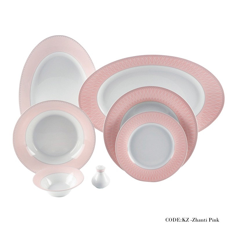 سرویس 35 پارچه غذاخوری ژانتی صورتی سری شهرزاد