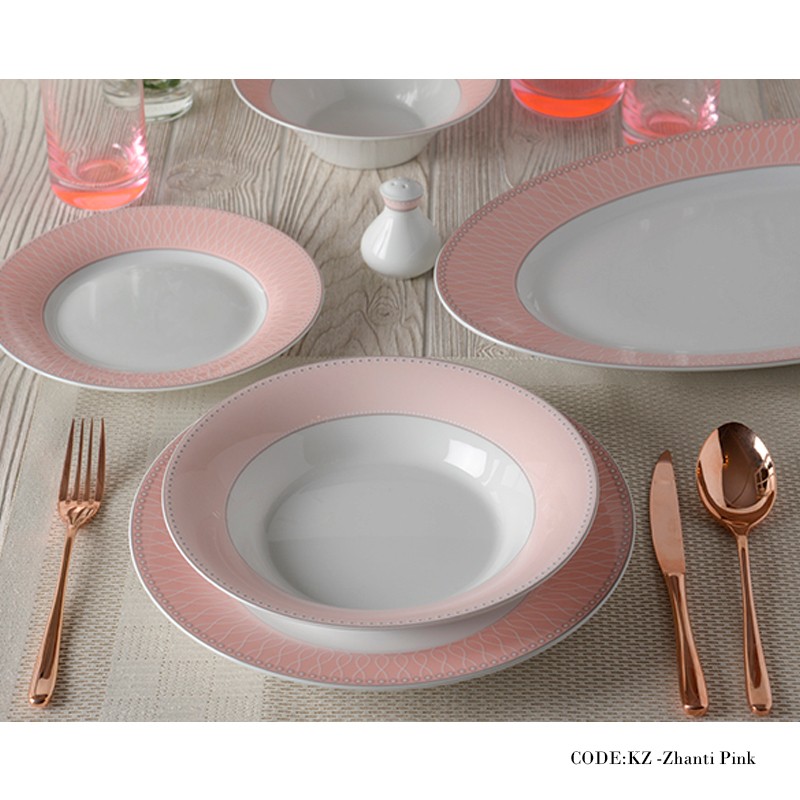 سرویس 35 پارچه غذاخوری ژانتی صورتی سری شهرزاد