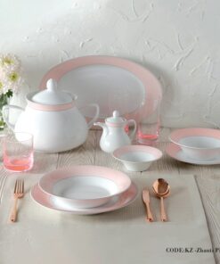 سرویس غذاخوری 108 پارچه ژانتی صورتی سری شهرزاد