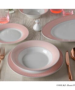 سرویس غذاخوری 108 پارچه ژانتی صورتی سری شهرزاد