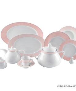 سرویس غذاخوری 108 پارچه ژانتی صورتی سری شهرزاد