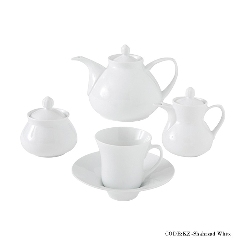 سرویس چای خوری 18 پارچه سفید سری شهرزاد