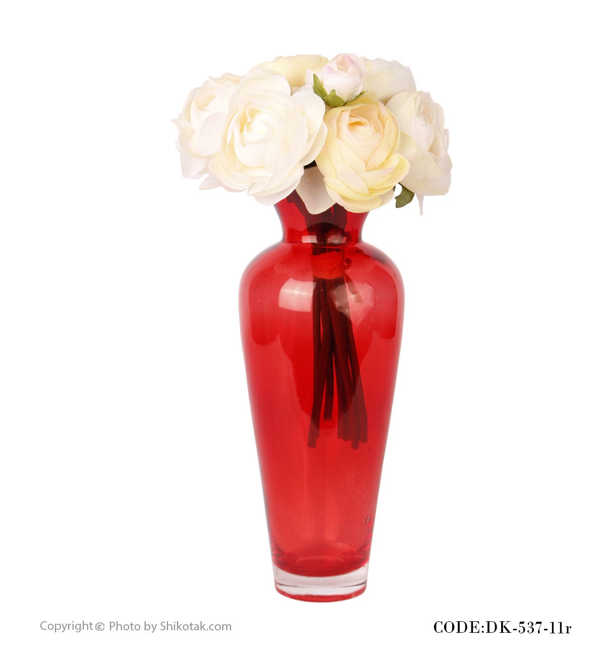 گلدان شیشه ای بدون پایه مدل قرمز