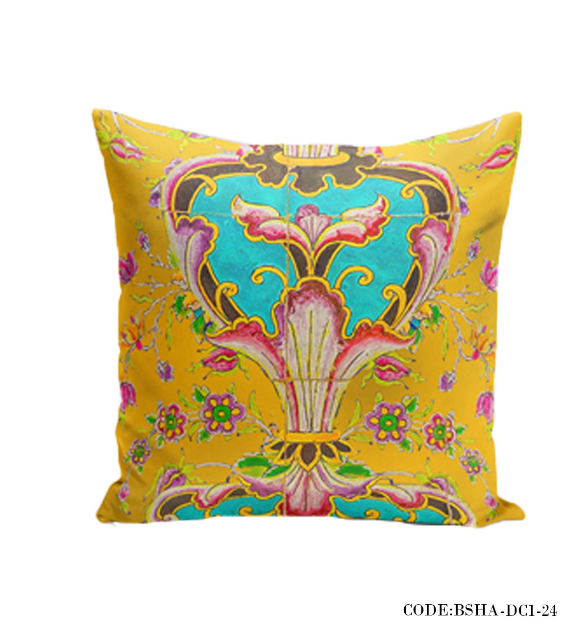 کاور کوسن سری سنتی طرح کاشی زرد